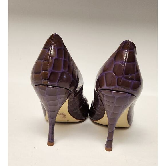 BCBG Girl Ariel Open Peep Toe Purple Patent Leather Stiletto High Heels Size 8B - Picture 4 of 7